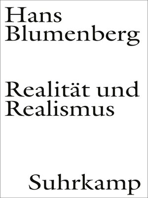 cover image of Realität und Realismus
